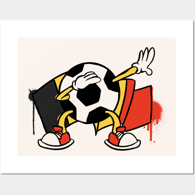 Dabbing Soccer Ball Cartoon Belgium Belgian Flag Football Wall Art by Now Boarding